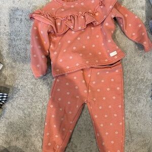 7 For All Mankind Peach Polka Dot Toddler Outfit